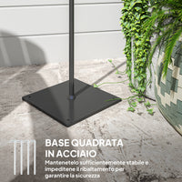 Lampada Solare da Esterno in stile Boho 45x45x178 cm in Rattan PE e Acciaio Nero e Giallo