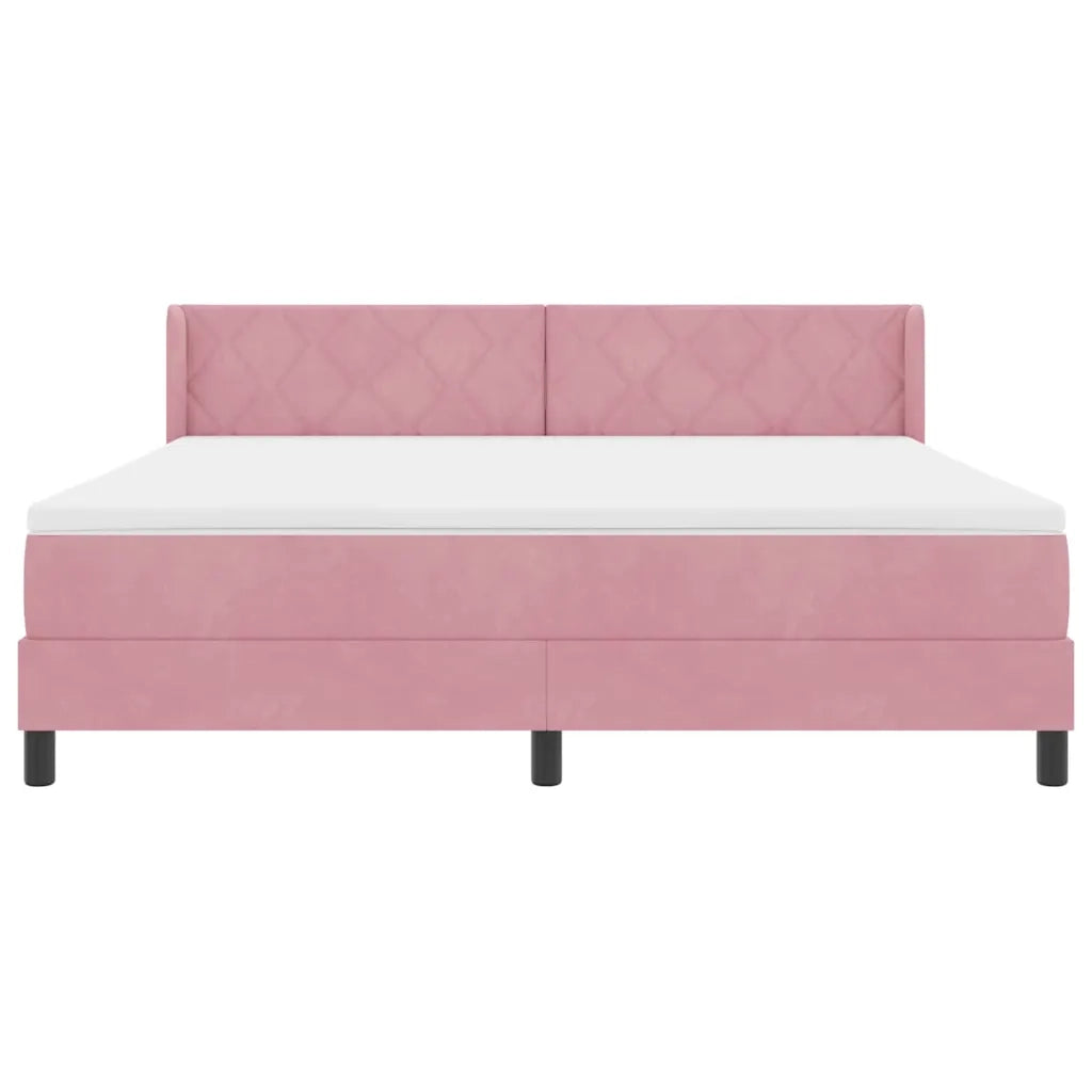 Letto a molle con materasso Rosa 200 x 180 cm Poliestere
