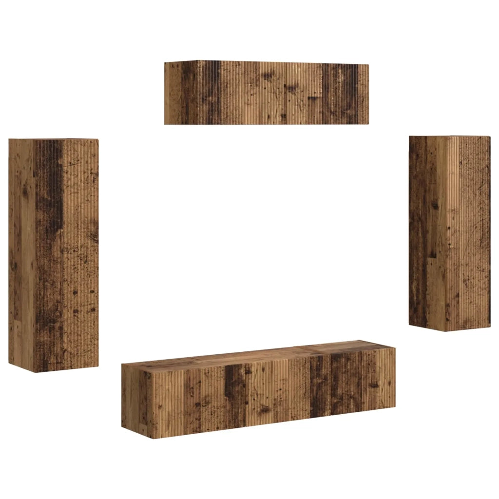 Mobile TV 5 pz | Armadietto TV | Mobile Porta TV Legno vecchio
