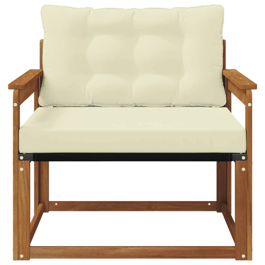 Set di divani da esterno-Sofa da giardino Legno di Acacia Massello e Textilene 609877