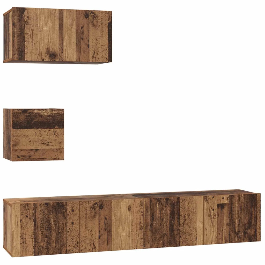 Set mobile TV 3 pcs Legno vecchio Legno multistrato