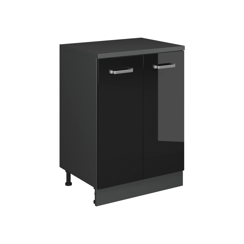 Mobile per mansarda Rion Nero lucido/Antracite 60 x 83.8 cm senza inclinazione con 2 ante Vicco