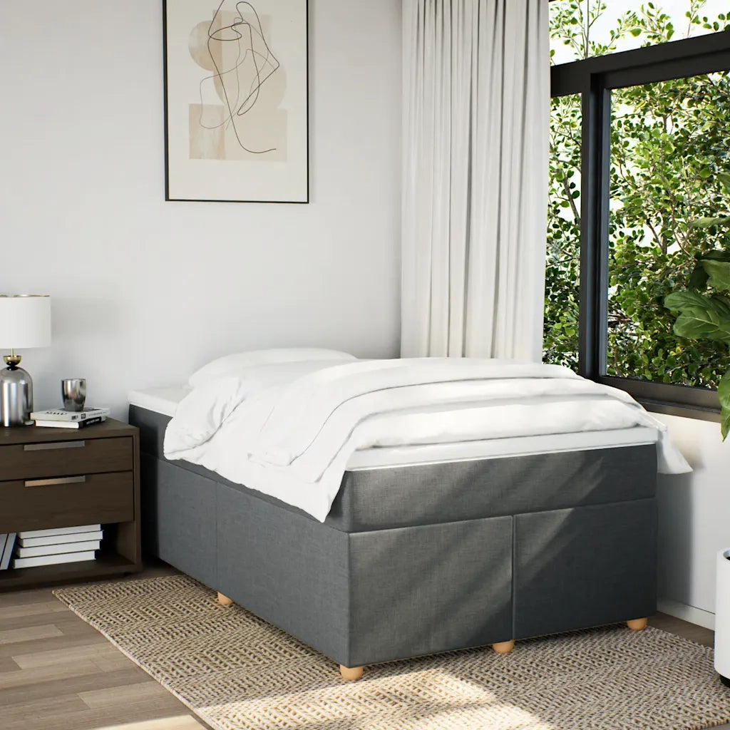 Giroletto a Molle con Materasso Grigio Scuro 120x190cm Tessuto 3285360