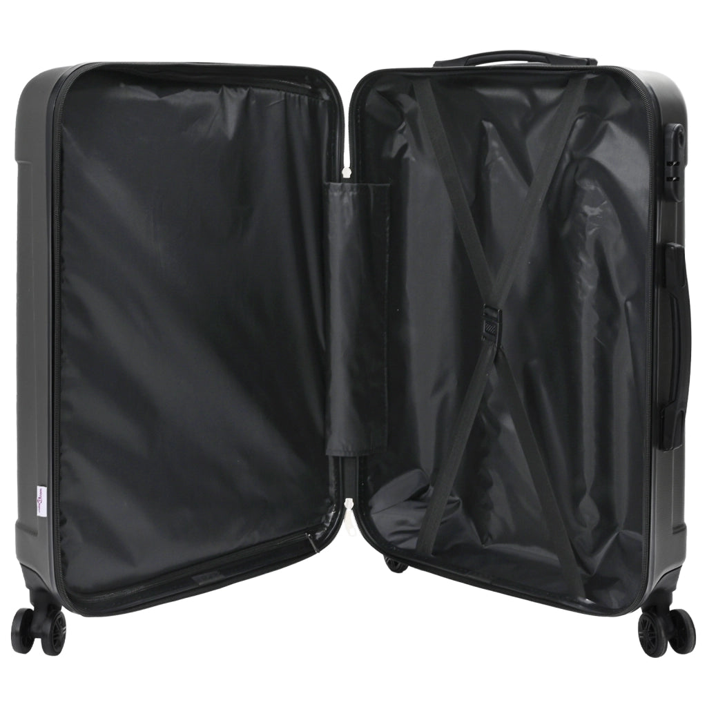 Set di valigie 3 pezzi rigido grigio scuro 20'' 24'' 28'' ABS