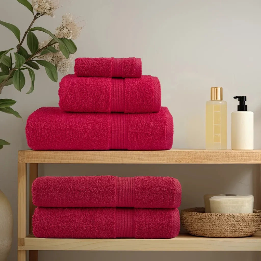 Asciugamani Premium SOLUND 10 pz | Teli per bagno Rosso 100x200 cm 600 g/m2