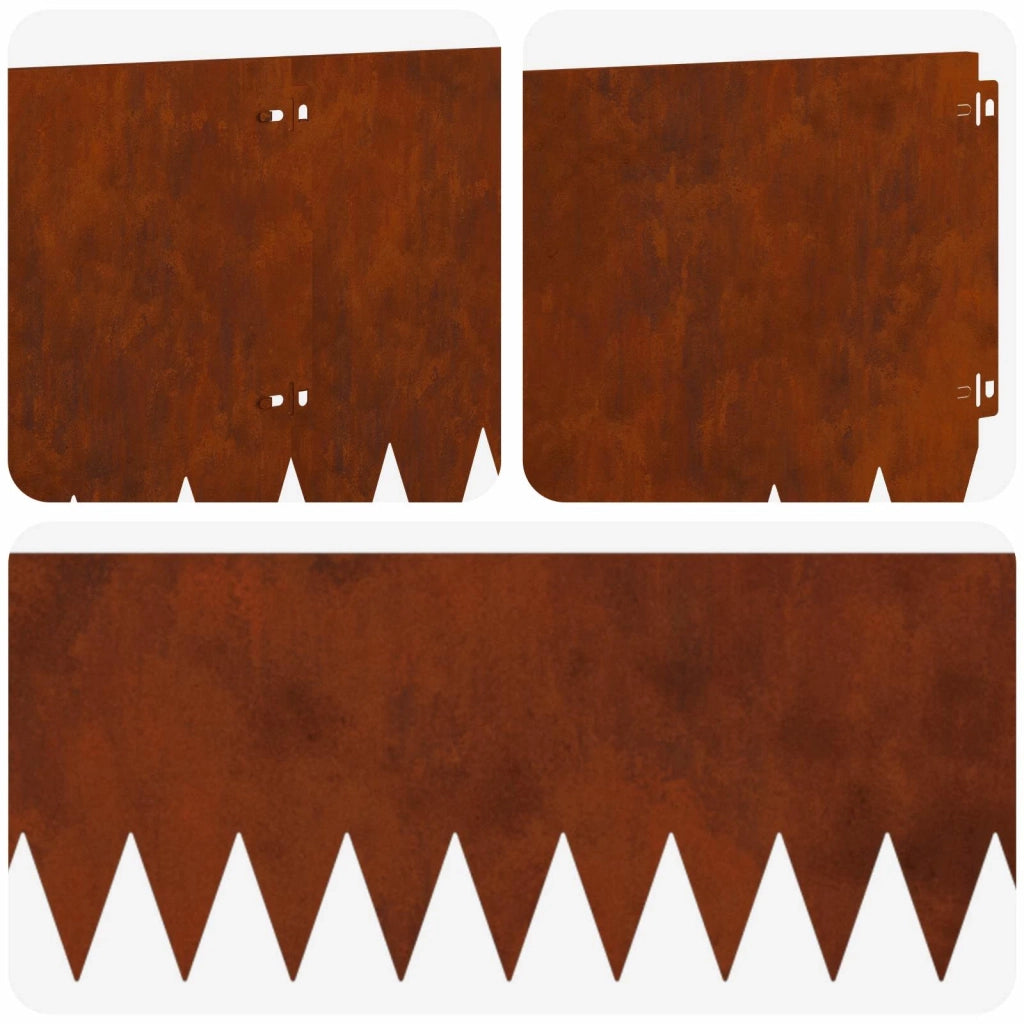 Bordura per Prato 10 pcs 103 x 30 cm Acciaio Ruggine 8008418