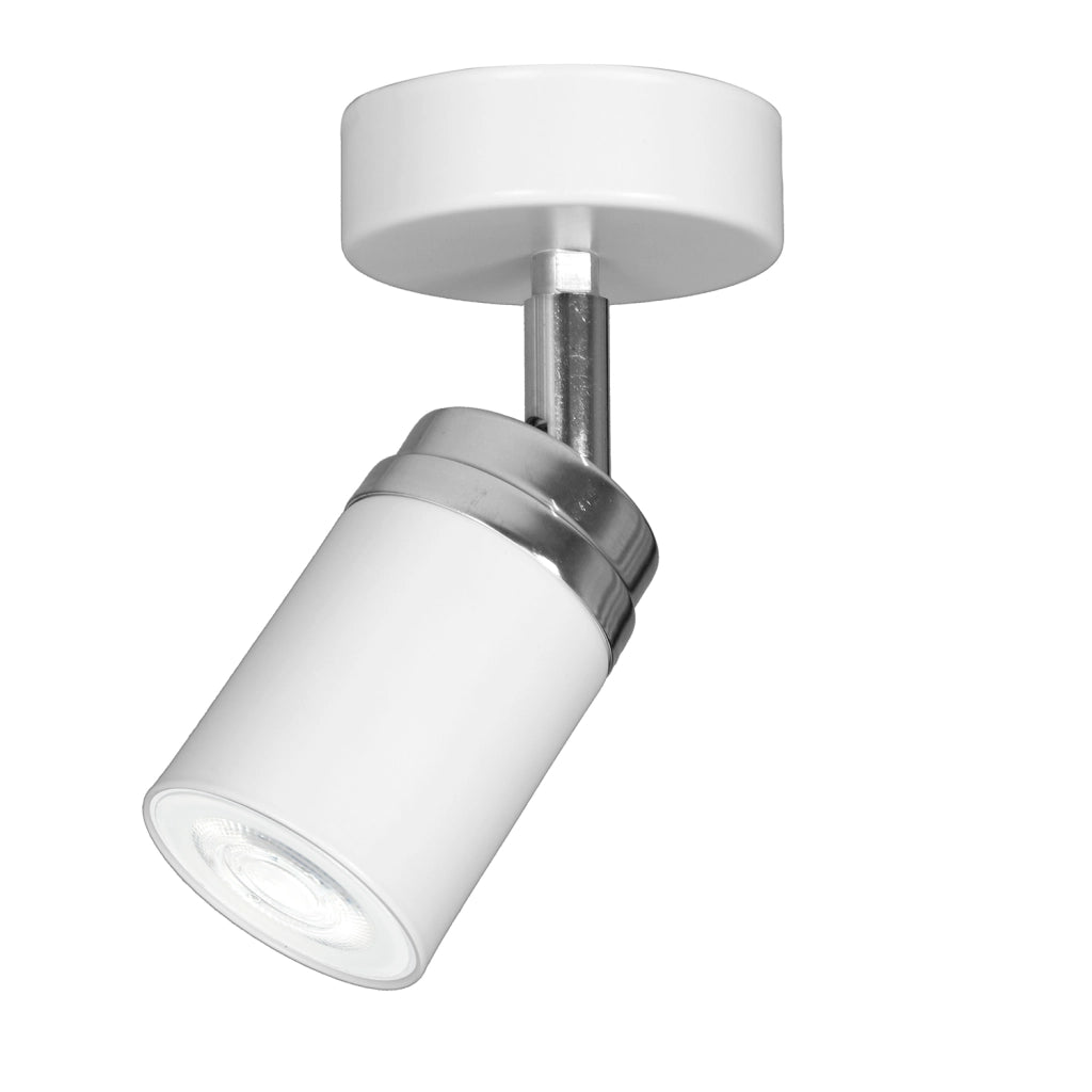 Faretto orientabile parete-soffitto bianco cromo GU10 Reno Luminex