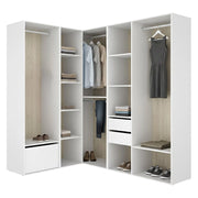 Armadio Camera da Letto Atwood, Guardaroba Grande Modulabile, 186x205h cm Bianco