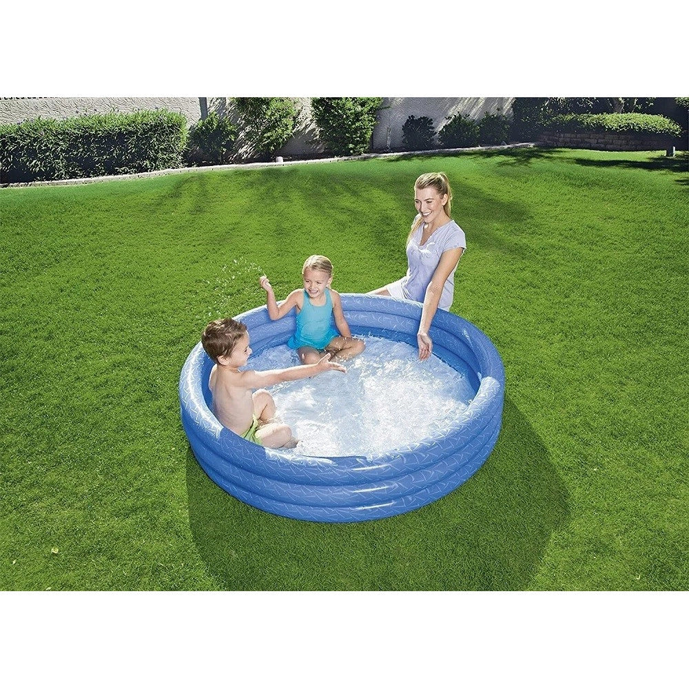 Trade Shop - Piscina Gonfiabile Tinta Unita Effetto Ghiaccio 3 Anelli 152x30cm Giardino 51026 -