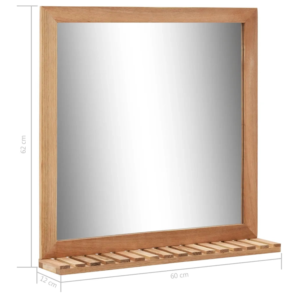 Specchio da Bagno 60x12x62 cm in Legno Massello di Noce 247605