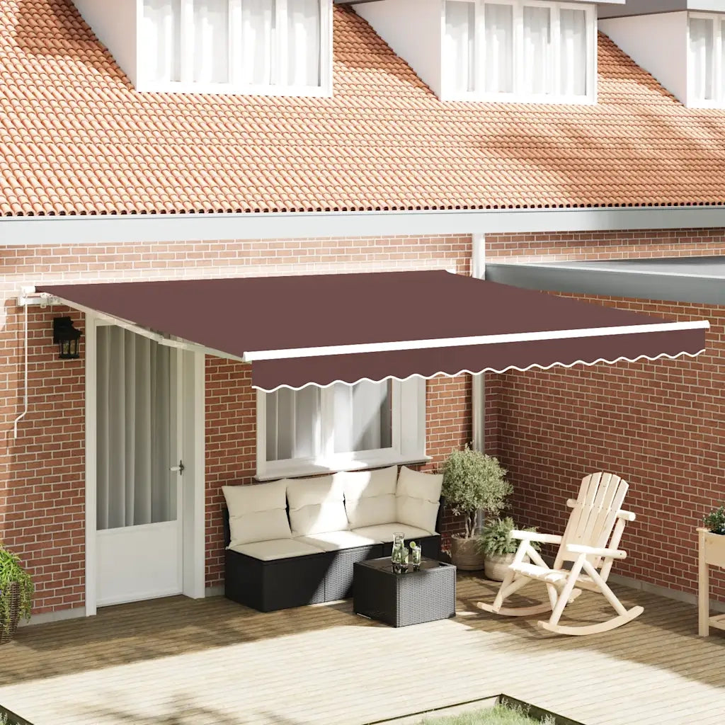 Tenda Sole Retrattile Manuale 400x300 cm Marrone 3215630
