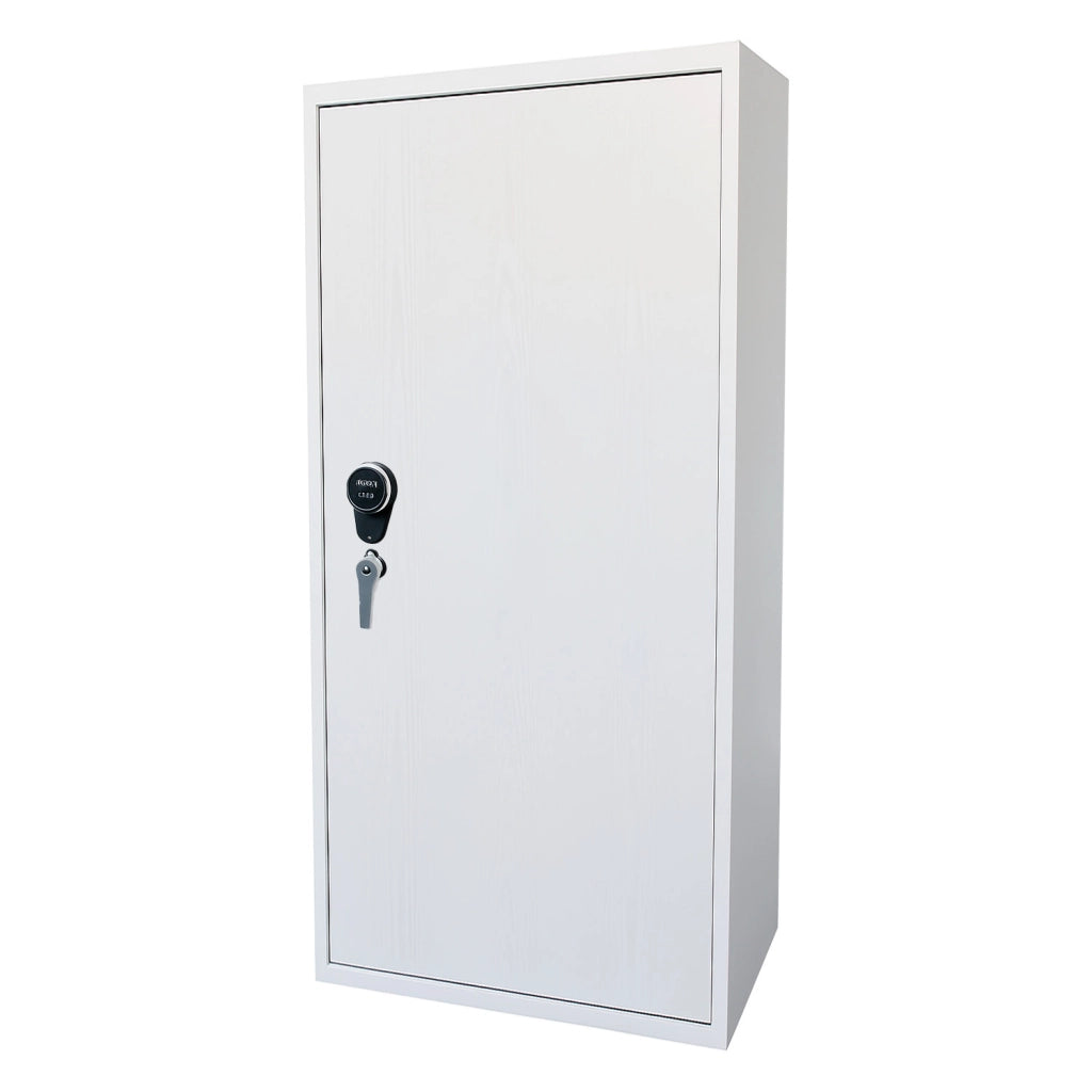 Fuciliera Blindata Per Armi In Acciaio Con Serratura Digitale E Chiave Armadio Portafucili Con Tesoretto Tasca Porta Oggetti Cassaforte Sicura Florida 7 Posti 148x40x28 Cm Bianco Frassinato