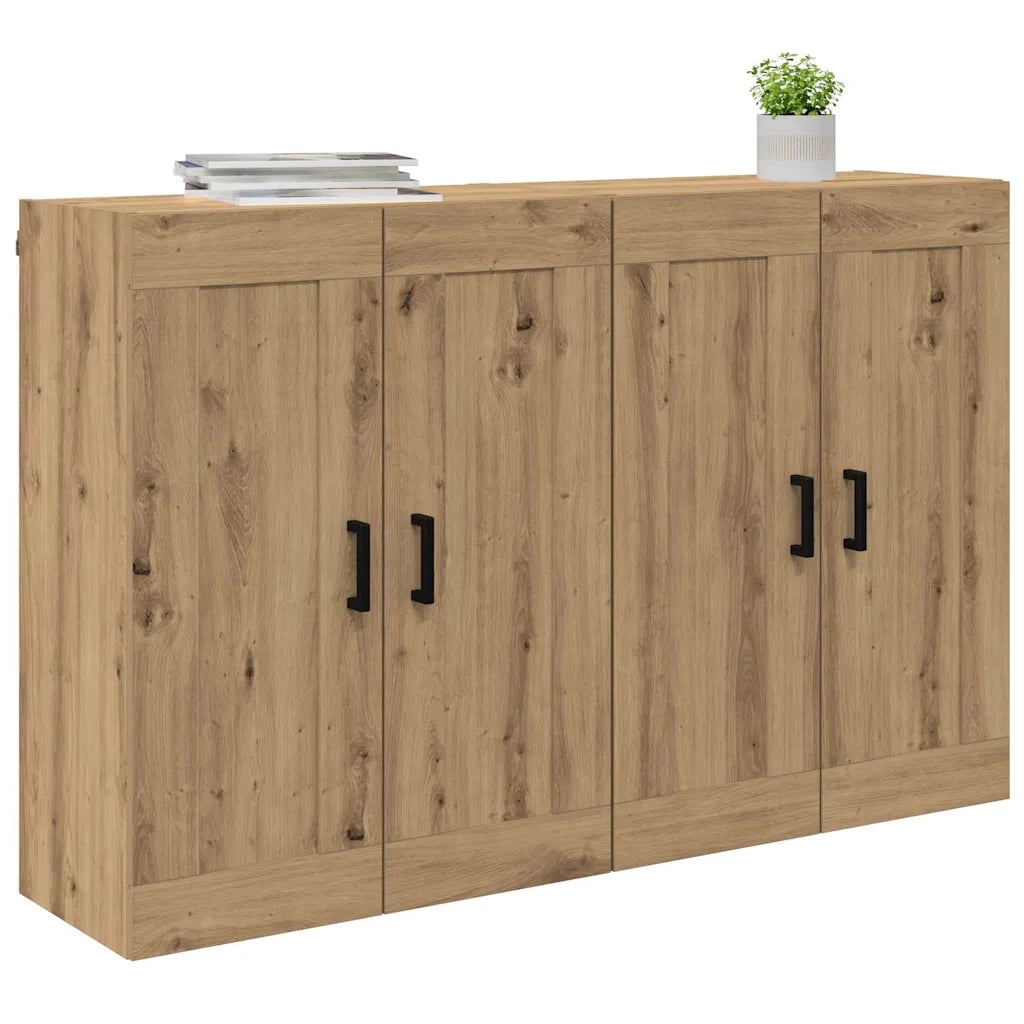 Armadietto a Muro | Mobile a muro 2 pz Rovere artigianale 69,5 x 34 x 90 cm