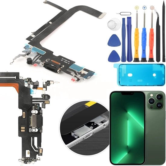 Adattatore Dock per iPhone 13 Pro Max - Caricabatteria e cavo flessibile - Compatibile con porta di ricarica USB tipo C - Sostituzione.