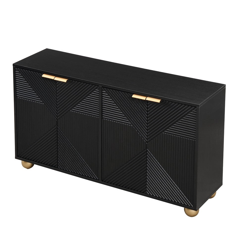 Credenza con Ante e Ripiani ¨C Xylo ¨C Legno, Metallo, Gambe Sferiche