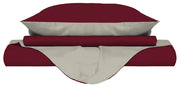 Copripiumino Singolo con Sacco e Federe Doubleface Bordeaux/Panna