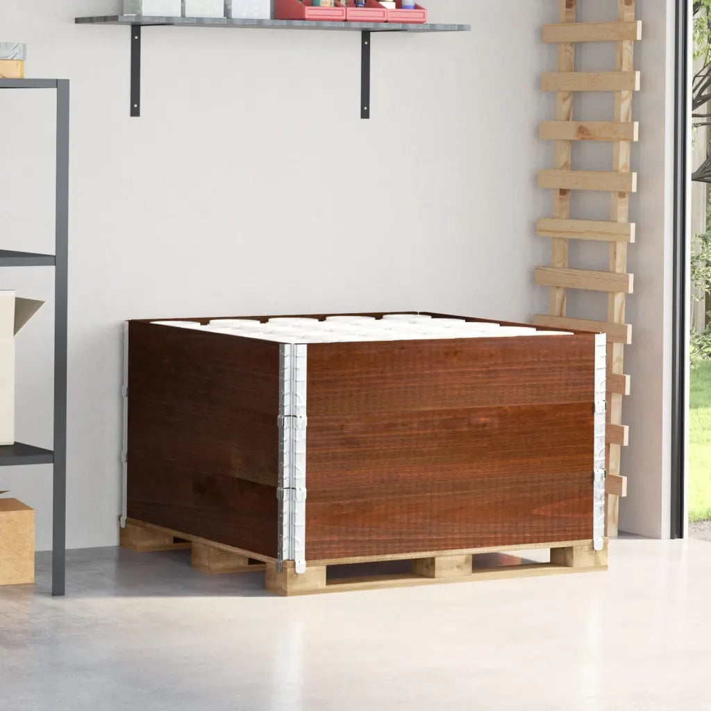 vidaXL Paretali per Pallet 3pz Marroni 100x100cm Legno Massello Pino