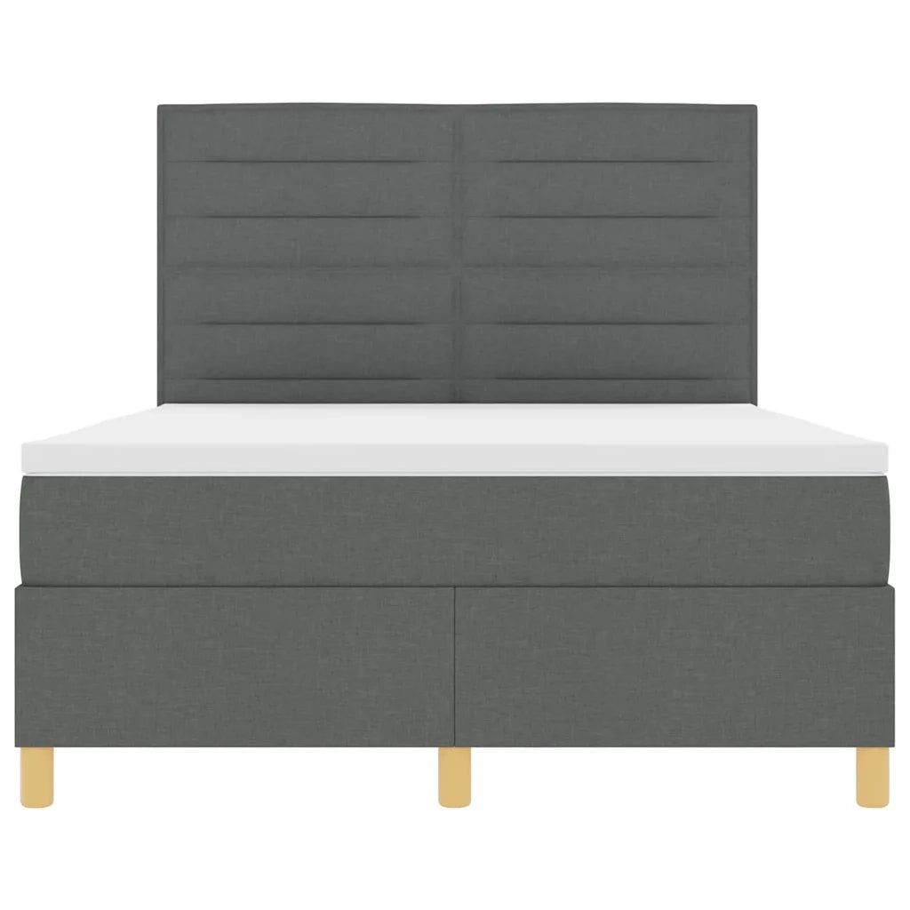Letto a molle con materasso Grigio scuro 140 x 190 cm Tessuto 3339540