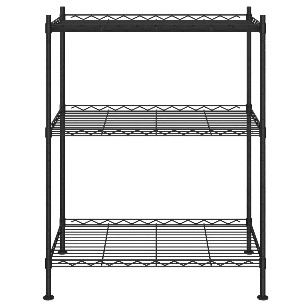 Scaffale a 3 Livelli 60x35x76 cm Nero 150 kg CFW8582369