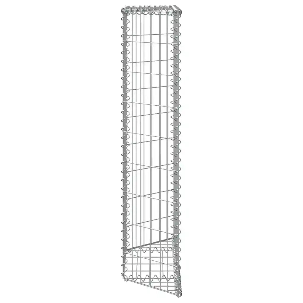 Gabbione Fioriere | Cassetta per fiori | Letto Rialzato Trapezio Acciaio Zincato 80x20x100 cm
