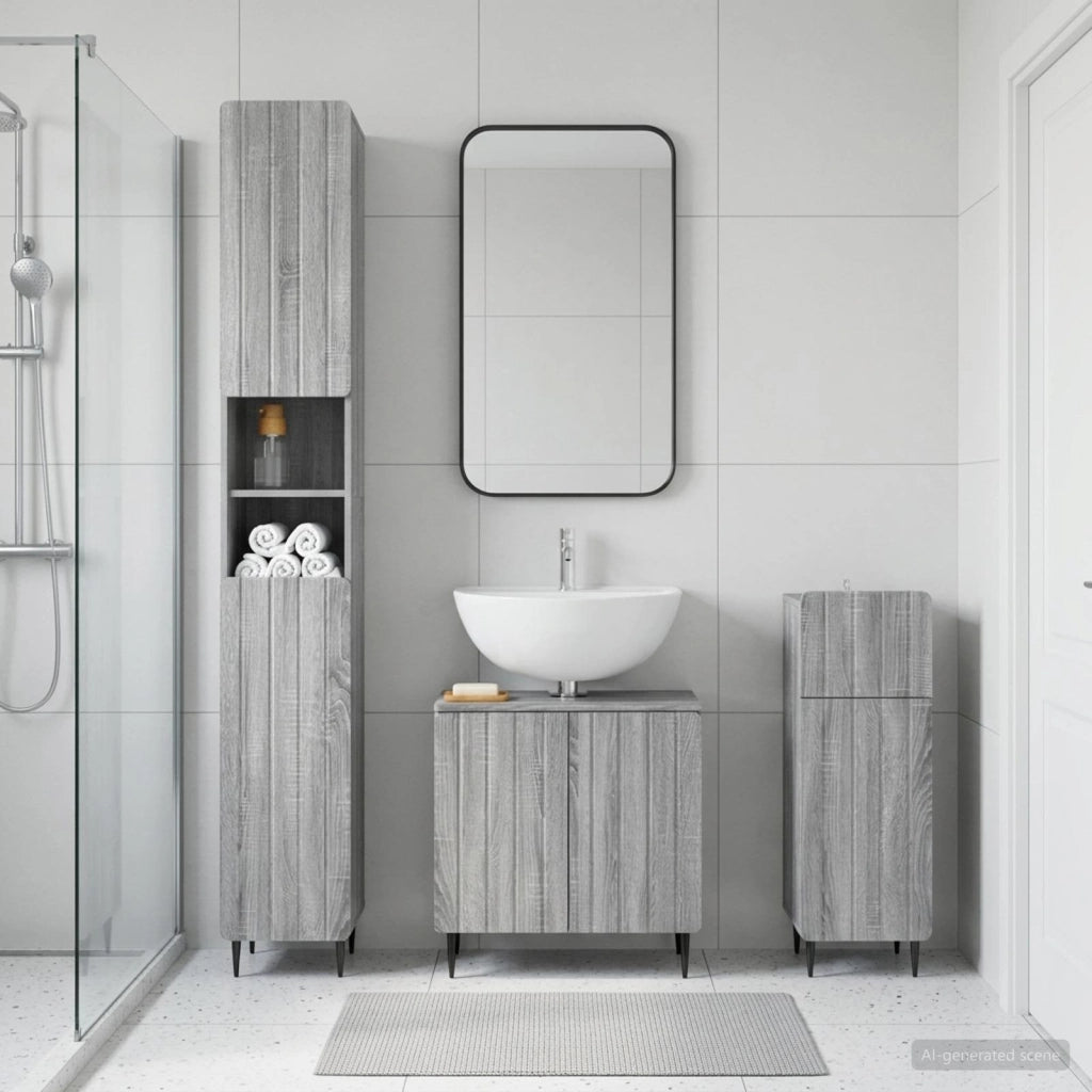 Set di armadietti da bagno in 3 pezzi ZWOLLE 3417843
