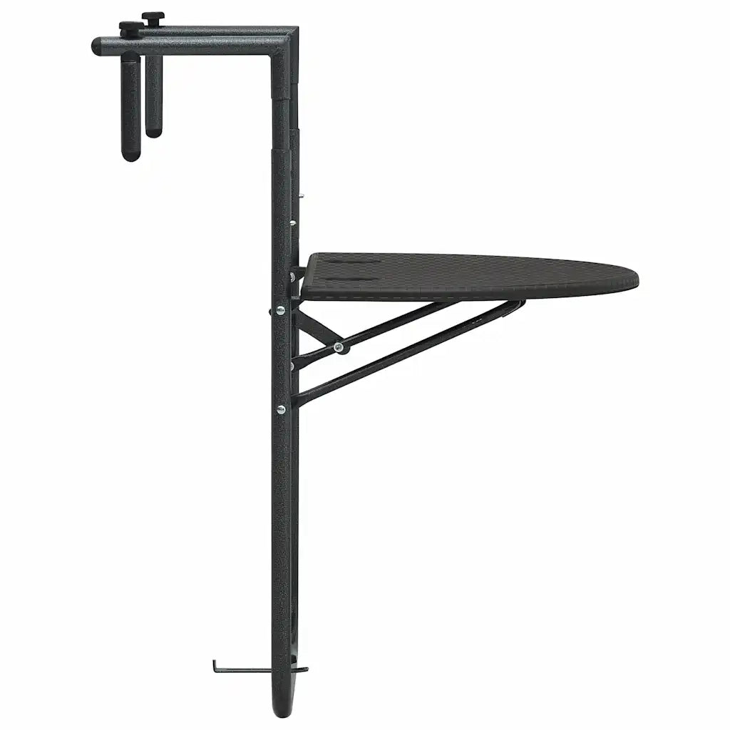 Tavolino da Giardino | Tavolo da Balcone Pensile Marrone 60x64x83,5cm Plastica Rattan