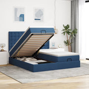 Struttura Letto Pouf con Materassi Blu 180x200cm in Tessuto 3313740
