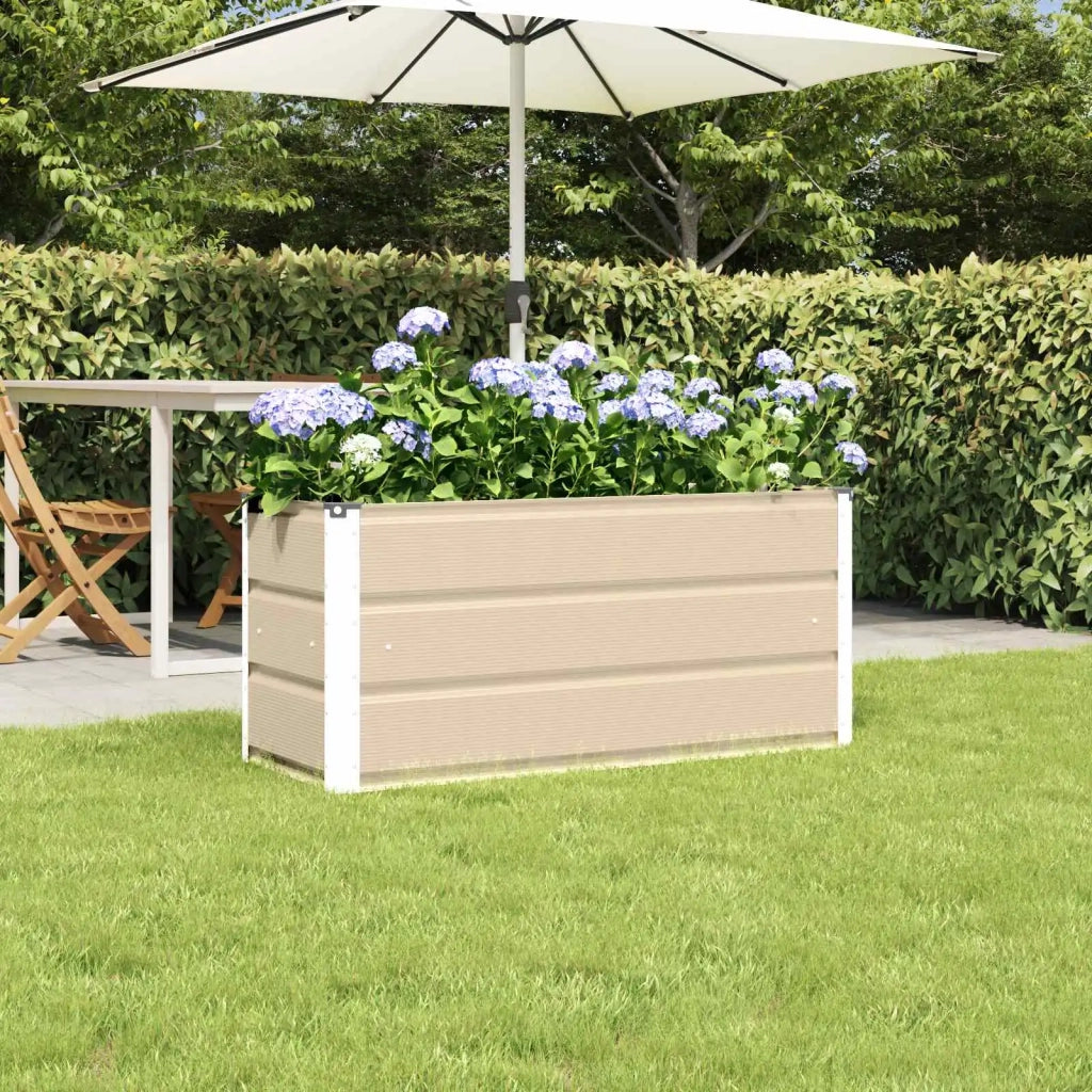 Fioriera | Cassetta per fiori | Vaso Avorio 100 x 40 x 45 cm Acciaio