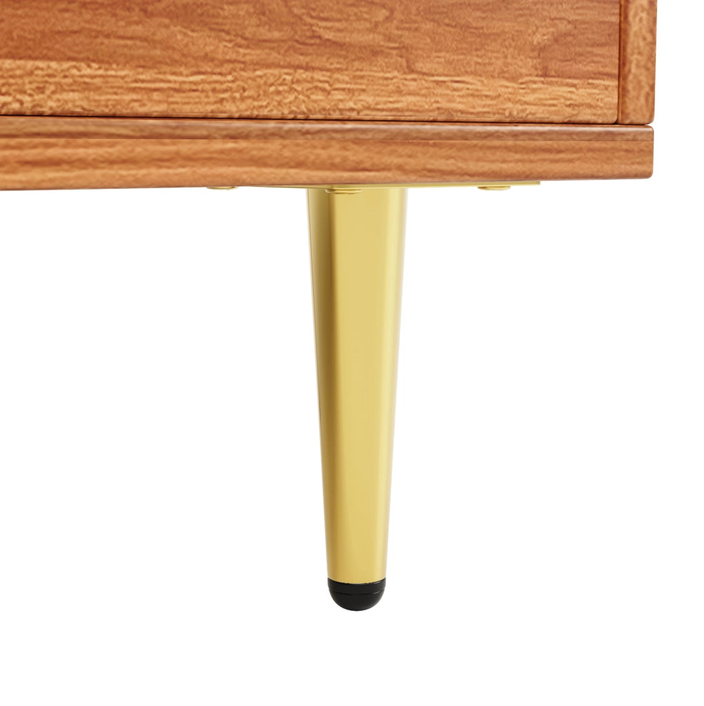 Credenza alta 145x39x171 cm con porta in vetro e portabottiglie in MDF marrone noce