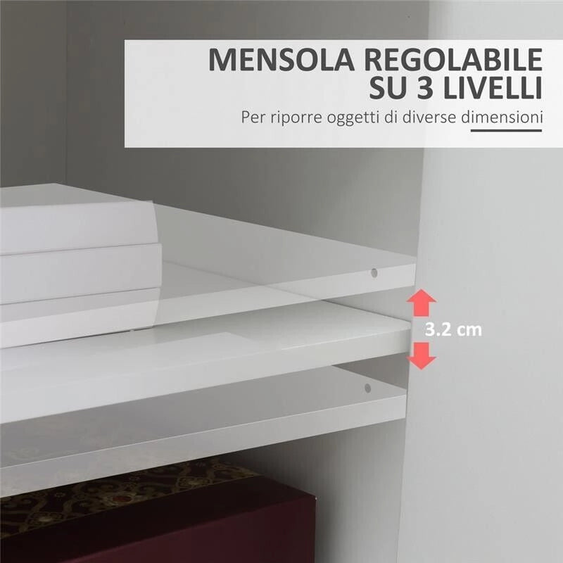 MOBILE PORTA STAMPANTE CON 4 RUOTE CASSETTO E ARMADIETTO 60 X 39 X 80CM BIANCO
