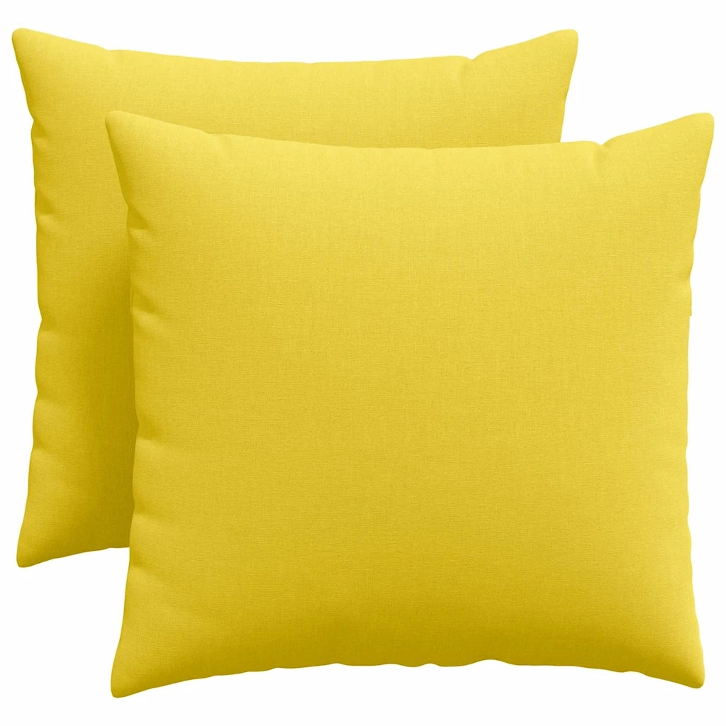 Cuscini da Divano 2 pz-Set di 2 Cuscini per Sofa Giallo Chiaro 50 x 50 cm Tessuto