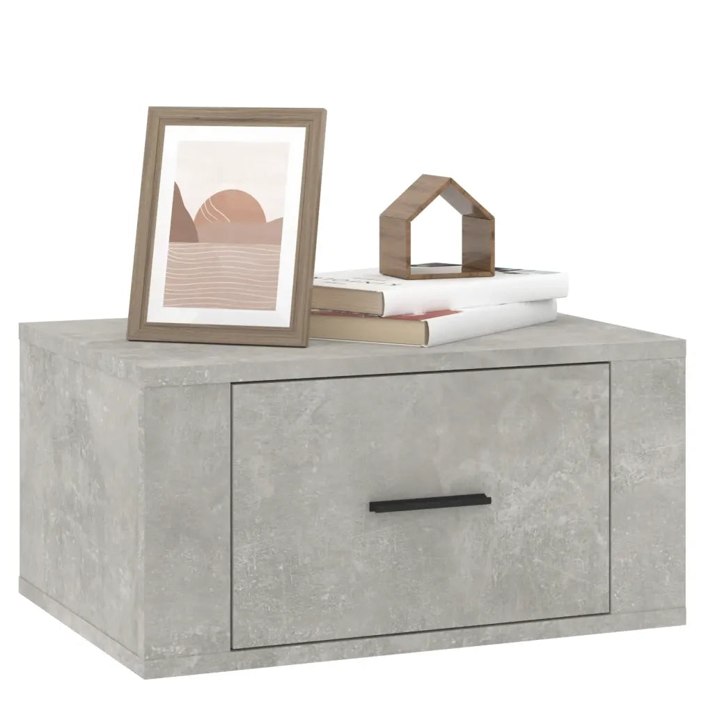 Comodini a Muro 2 pz Grigio Cemento 50x36x25 cm 816849