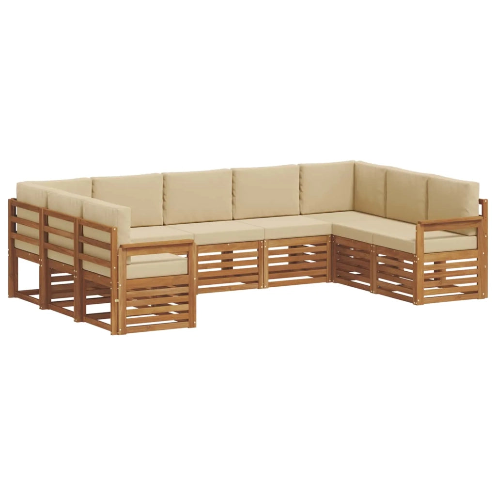 Set divano sezionale con cuscino 9 pcs Naturale e Beige