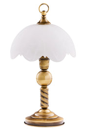 Lampada da tavolo retro ottone patinato bianco E14 11W Jupiter