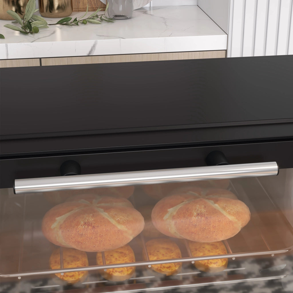 Mini Forno Elettrico 9 L 750 W Nero con Temperatura 100-230°C; Timer 60 Min; Teglia e Griglia
