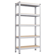 Scaffale robusto a 5 ripiani 150 x 75 x 30 cm portata totale 650 kg (130 kg/ripiano) stile industriale ripiani regolabili per soggiorno/cucina nero e marrone rustico 12_0005444
