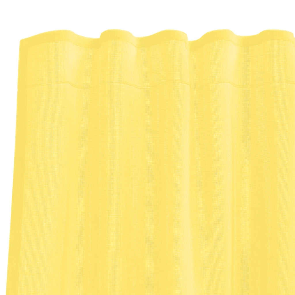 vidaXL Tende in Voile con Tasche per Aste 2 pz Giallo
