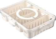 Organizzatore della porta frigorifero, contenitore alimentare con coperchio, contenitore trasparente per frigorifero, cassette di conservazione alimentare, con 4 contenitori d'acqua, per picnic e viaggi