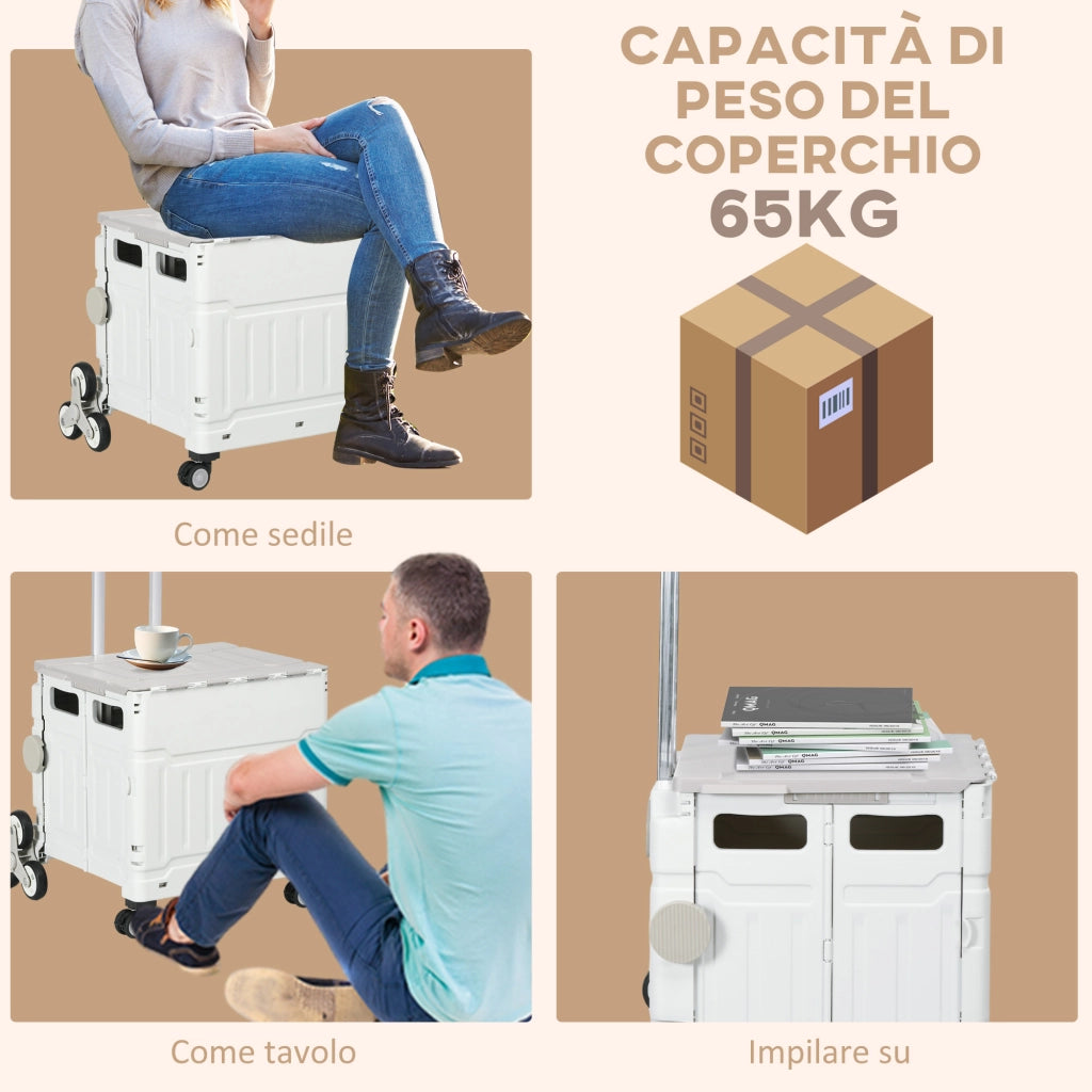 Carrello Spesa Pieghevole ¨C zephmum ¨C Bianco, Alluminio