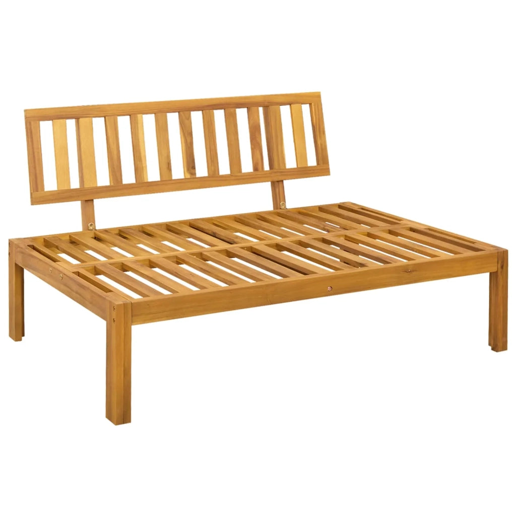 Salotto da Giardino-Divano componibile Centrale Grigio Naturale e Scuro Legno di acacia