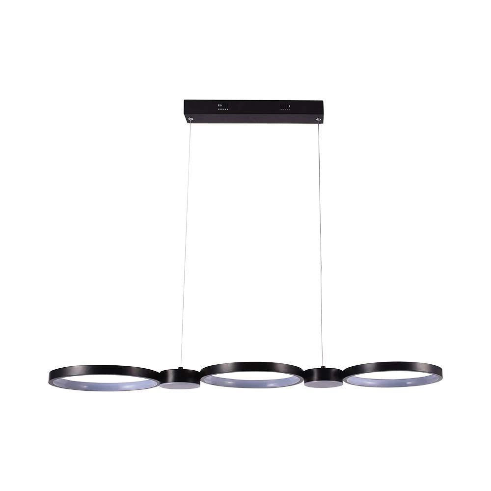 Lampada a sospensione LED anelli nera 38W 4000K V-TAC