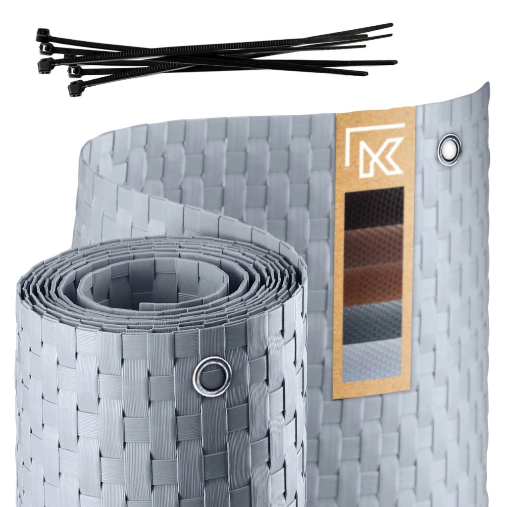 Telo di copertura per balcone in tecnorattan KADAX 1x3M Grigio chiaro Tappetino premium per balcone e terrazzo