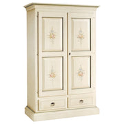 Armadio 2 porte in legno shabby bianco patinato/verde 125x61x200 - Mobili 2G