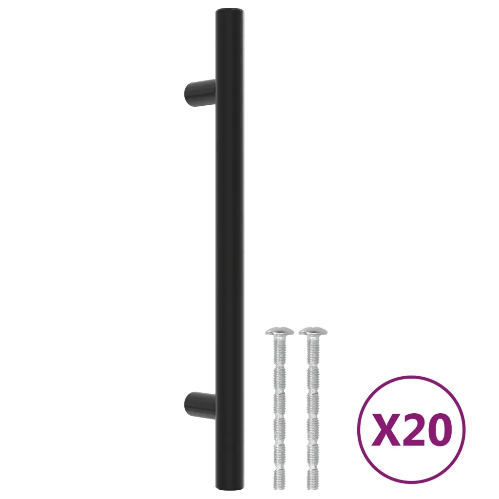 Maniglie per Mobili 20 pz Nere 128 mm in Acciaio Inox 3203605