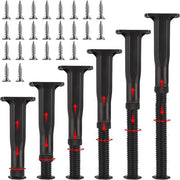 Sostegni per mobili regolabili 15-28 cm - set da 6 - regolabili in altezza - nero.