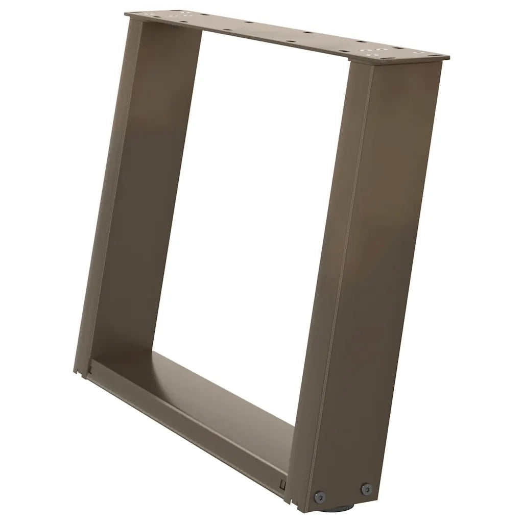 Gambe per Tavolino da Caffè a Forma di U 2 pz Acciaio Naturale 60x(42-43) cm Acciaio 4012771