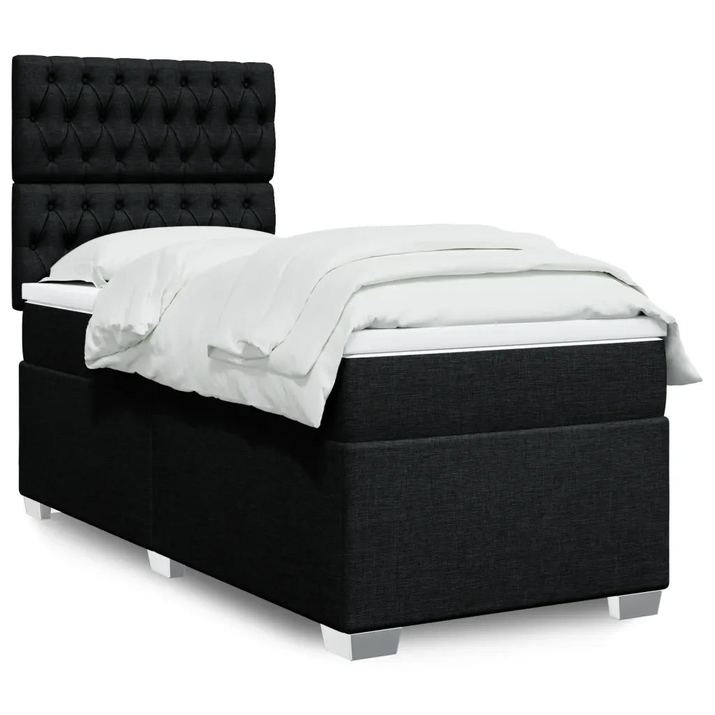 Giroletto a Molle con Materasso Nero 100x200 cm in Tessuto 3292708