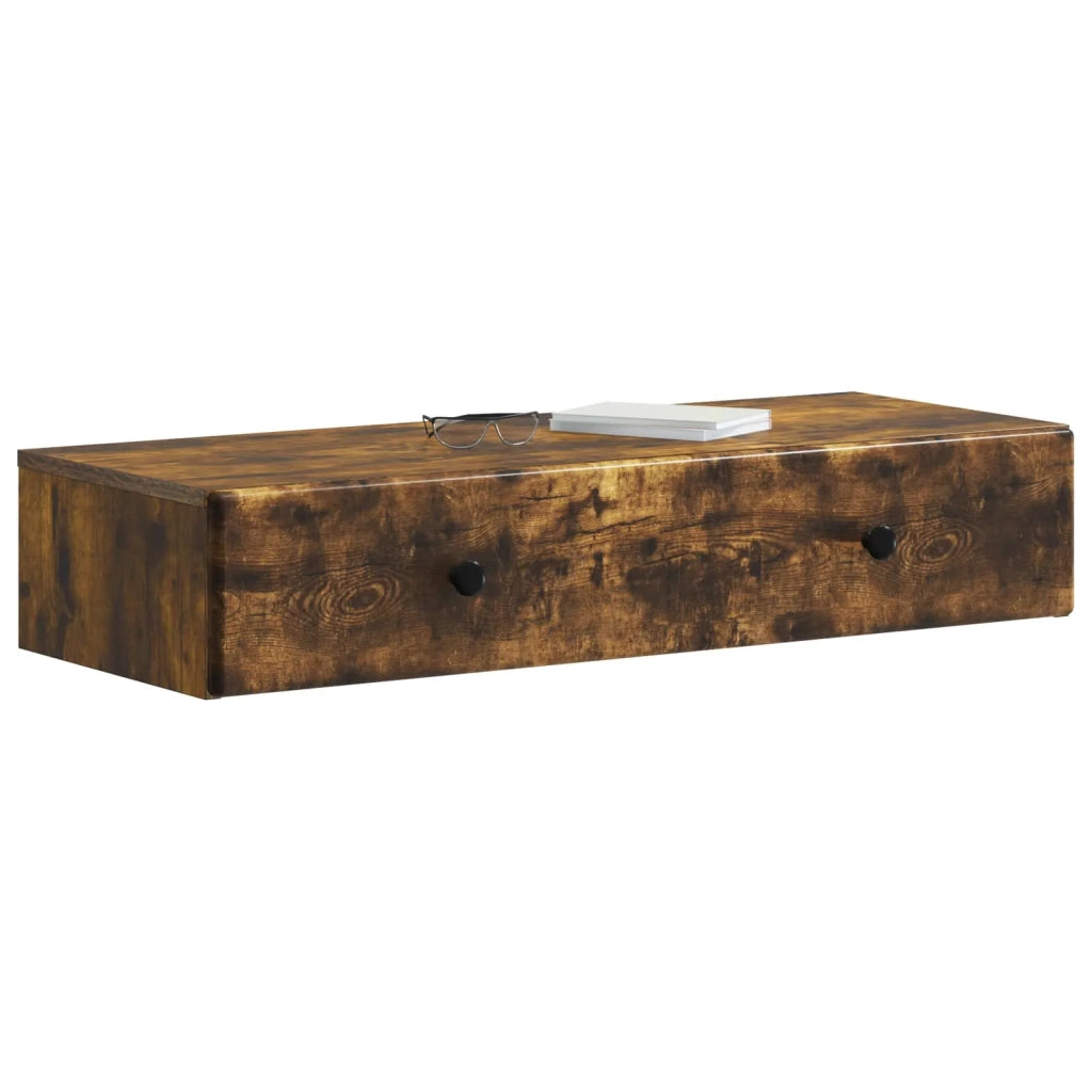 Tavolino da Parete Laterale Rovere Fumo 87,5 x 34,5 x 17 cm 899180