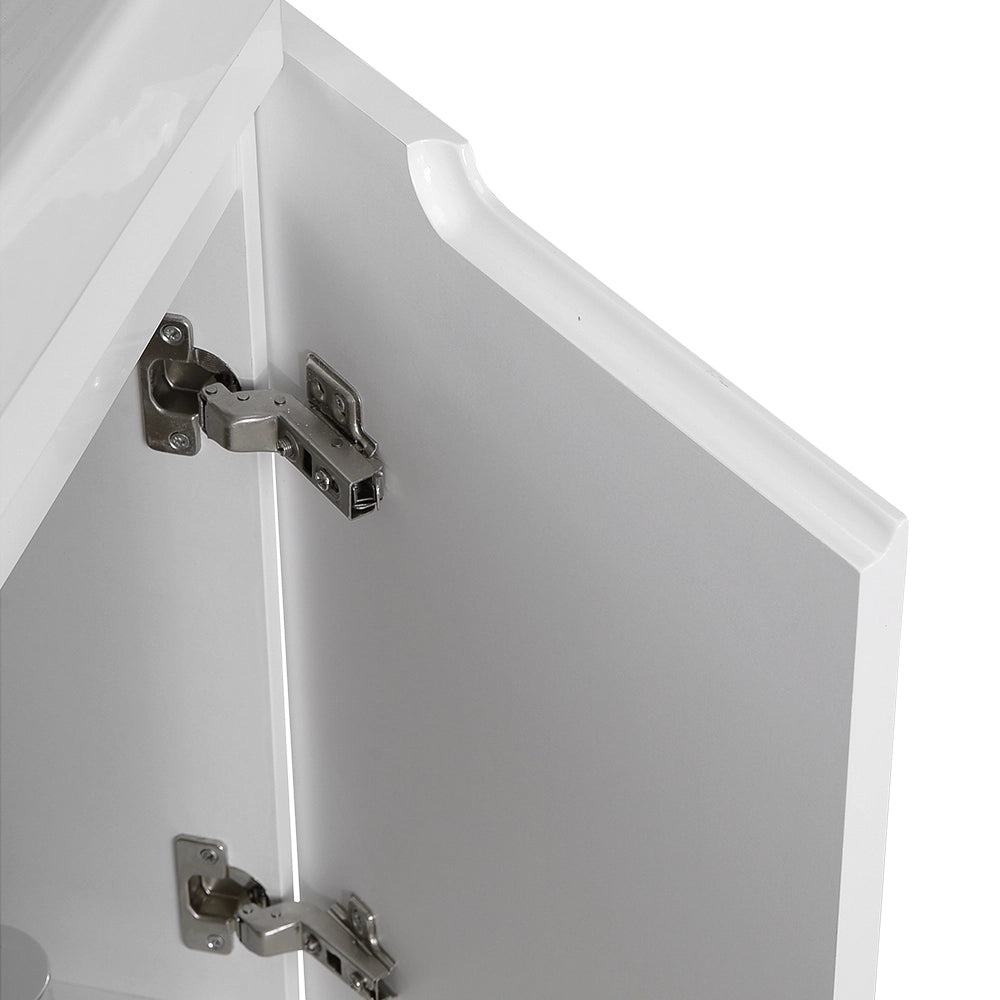 Mobile bagno sospeso 70 cm bianco lucido salvaspazio con specchio Clip