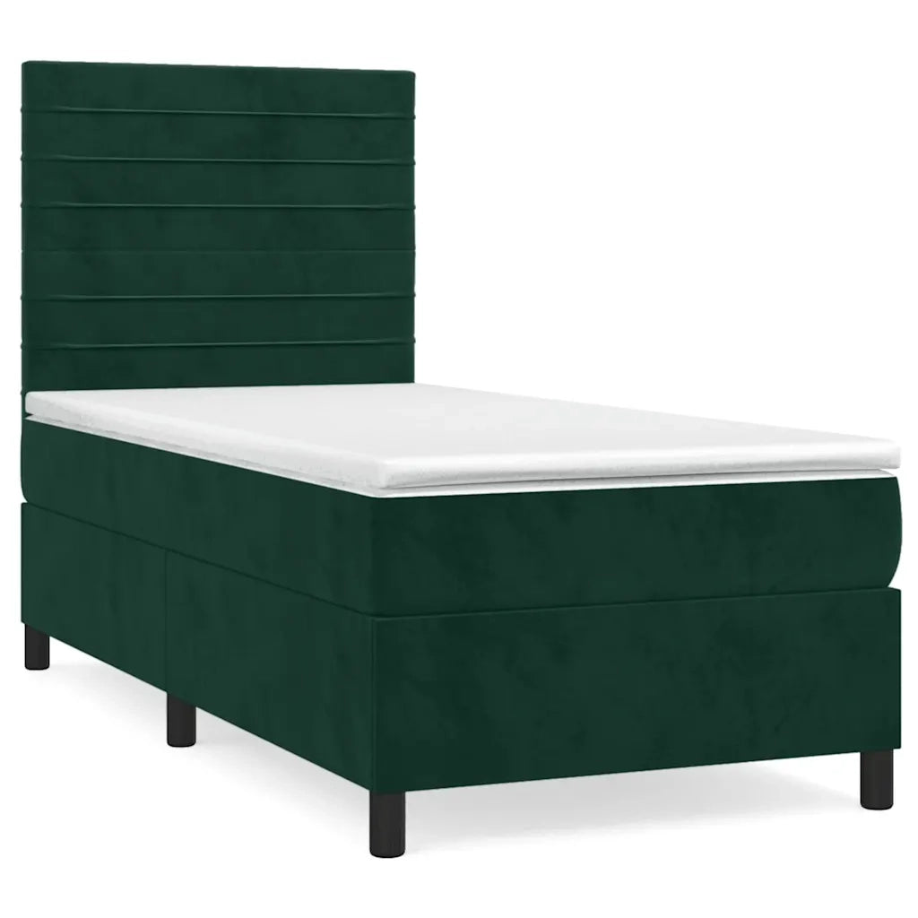 Giroletto a Molle con Materasso Verde Scuro 100x200 cm Vellutocod mxl 75841